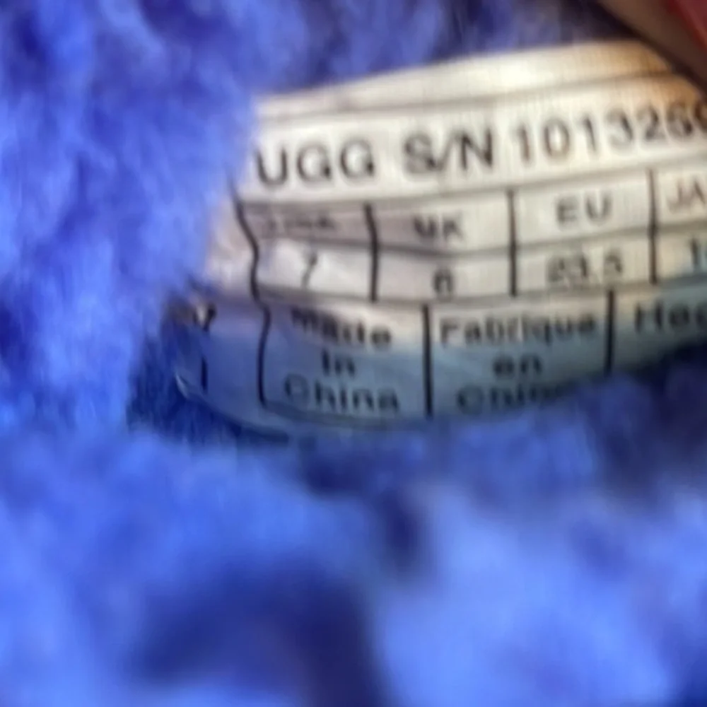 Uggs Milky Way Dark Denim Blue Sparkle Suede Fur Boots girls 7